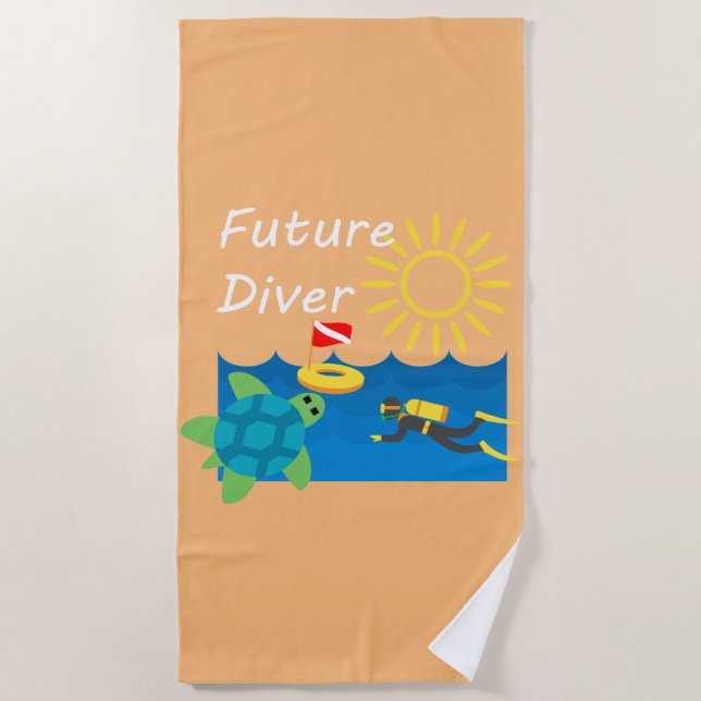 Diseño del Buceador Futuro - Toalla de playa (Anverso)