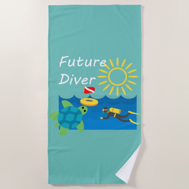 Diseño del Buceador Futuro - Toalla de playa (Anverso)