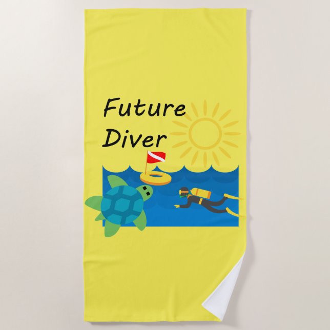 Diseño del Buceador Futuro - Toalla de playa (Anverso)