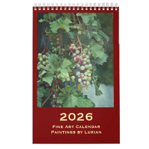 Diseño del calendario 2026 - Pintura de arte lukia