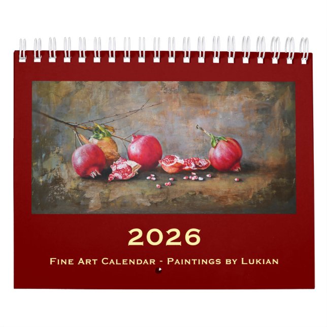 Diseño del calendario 2026 - Pintura de arte lukia (Tapa)