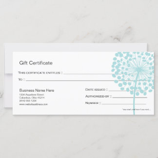 Diseño del certificado de regalo de flor azul Dand
