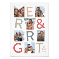 Diseño del collage de fotos de merry y Bright
