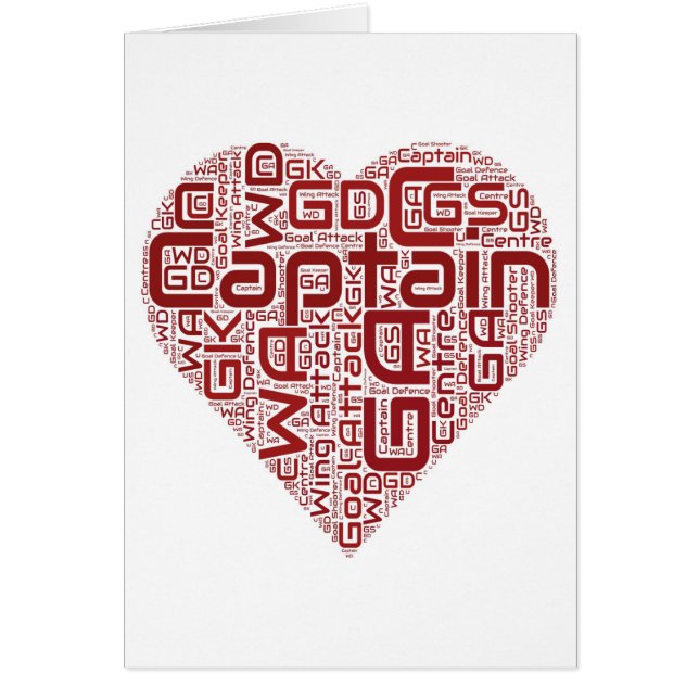 Diseño del corazón de las posiciones del Netball (Frente)