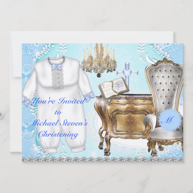 DISEÑO del DAMASCO de la invitación del bautizo de (Anverso)