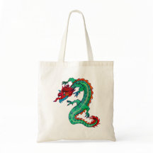 Diseño del dragón en la bolsa de asas del