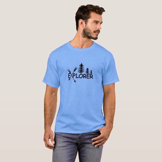 Diseño del Explorador - Camiseta Oscura básica mas (Anverso completo)