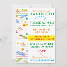Diseño del Fiesta de invitaciones de Hanukkah