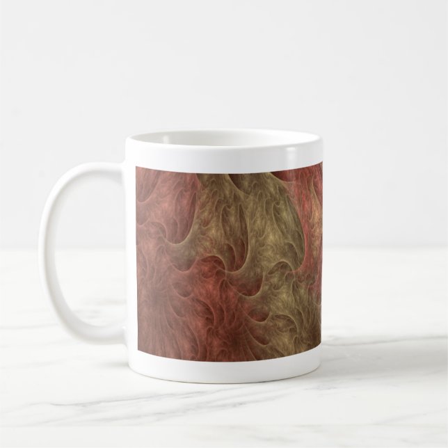 Diseño del fractal (Coral-Beige) en la taza de (Izquierda)