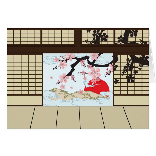 Diseño del japonés - tarjeta de la opinión del (Anverso (Horizontal))