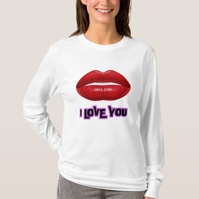 Diseño del logo de camiseta / caramelos Lips I Lov (Anverso)