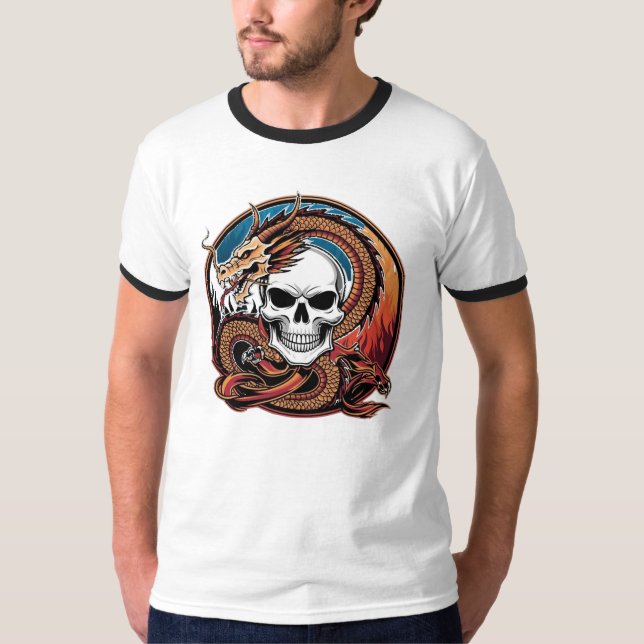 Diseño del logo del calavera de camisetas y del dr (Anverso)