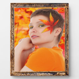 Diseño del marco antiguo de madera Añadir placa de