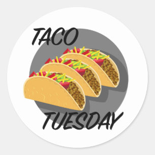 Diseño del Martes de Taco - Pegatinas redondos clá