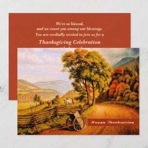 Diseño del paisaje otoñal Invitaciones de Acción d
