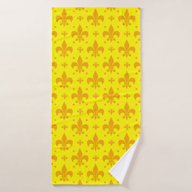 Diseño del patrón de flor amarillo de lis (Toalla de baño)