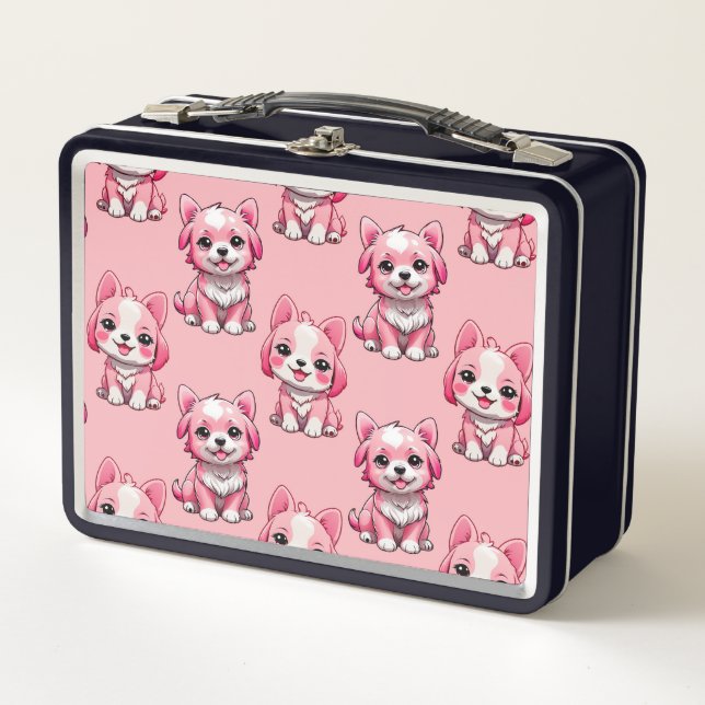 Diseño del patrón de perro de cachorro rosa - rosa (Anverso)