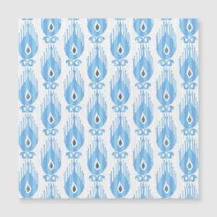 Diseño del patrón Ikat blanco azul