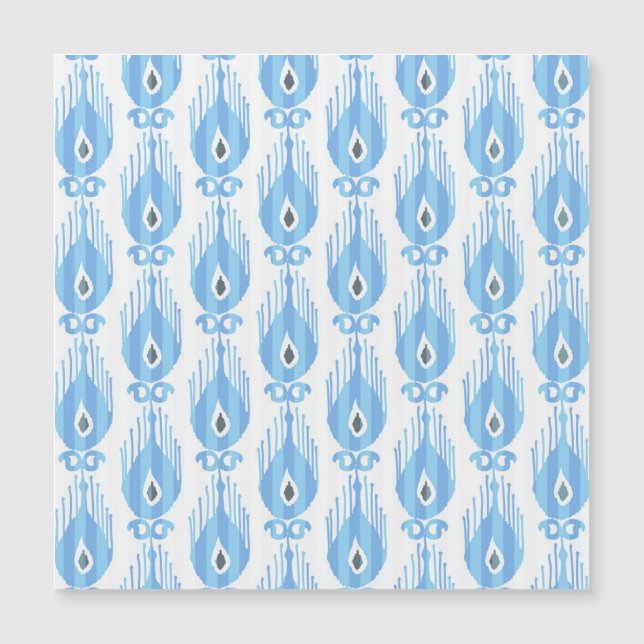 Diseño del patrón Ikat blanco azul (Anverso)