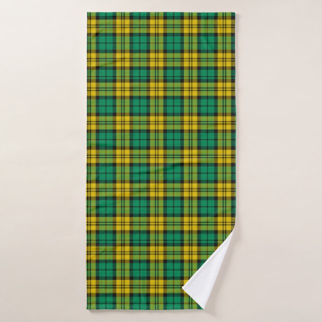 Diseño del patrón Tartán amarillo-verde (Toalla de baño)
