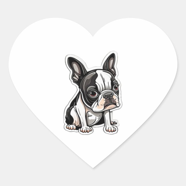 Diseño del pegatina Boston Terrier (Anverso)