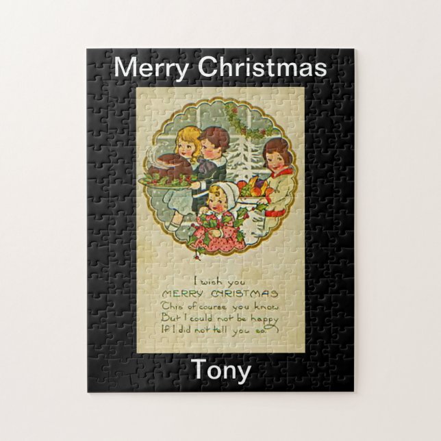 Diseño del rompecabezas de las Felices Navidad (Vertical)