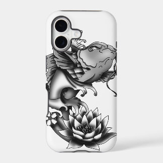 Diseño del tatuaje de los pescados de Koi con loto