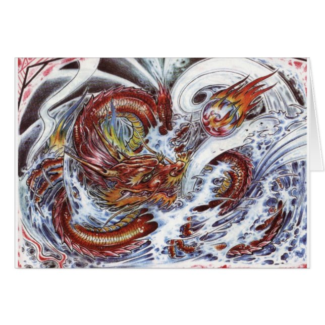 Diseño del tatuaje del dragón japonés (Anverso (Horizontal))