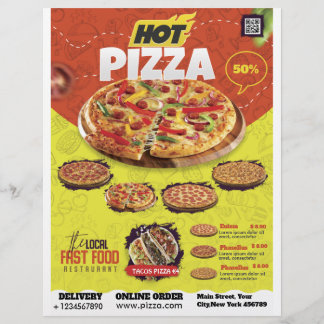 Diseño del volante de la tienda de pizza