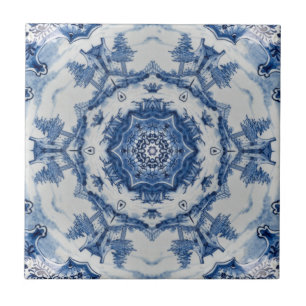 Diseño Delft Blue 02 1764 Baldosa de Respaldo ~