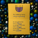 Diseño dentro de la tarjeta Hanukkah Scrolly Gold<br><div class="desc">Artículos con temática navideña diseñados por Umua. Impreso y enviado por Zazzle o sus afiliados.</div>