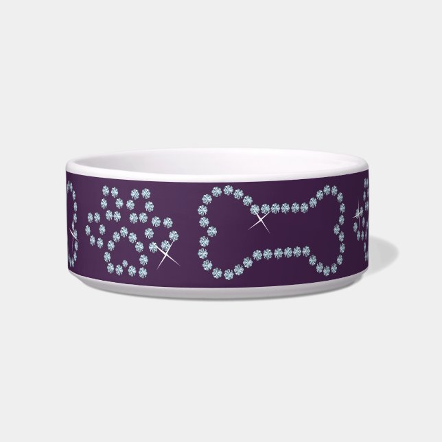 Diseño diamante de imitación del cuenco del perro. (Frente)
