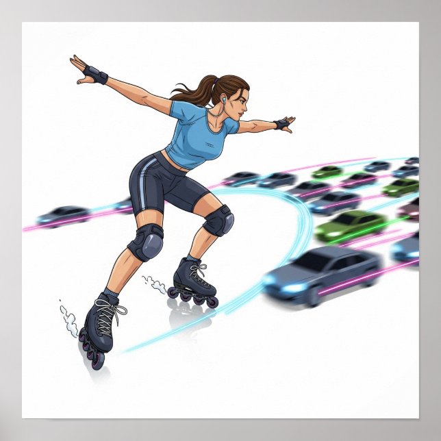 Diseño dinámico de arte para Rollerblader (Frente)