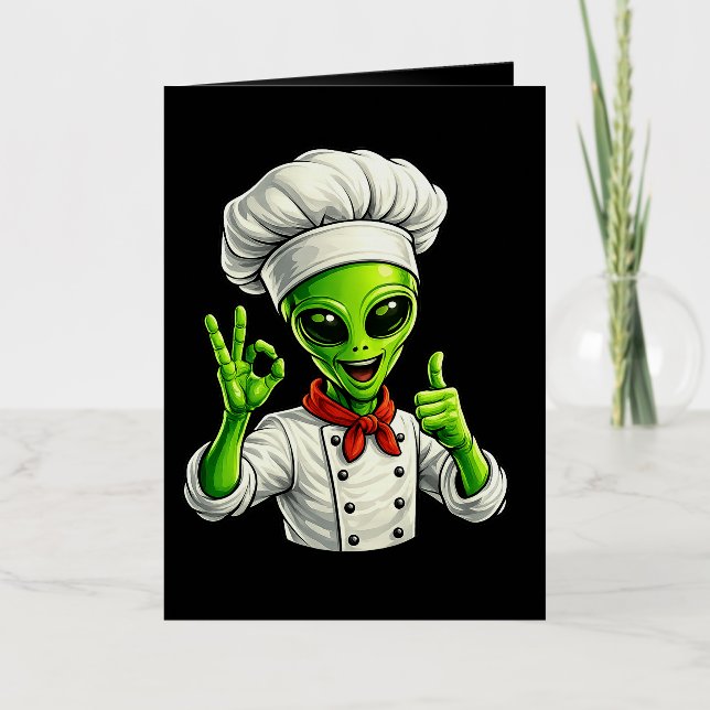 Diseño Divertido de Chef Alien Cocinero Espacial L (Anverso)
