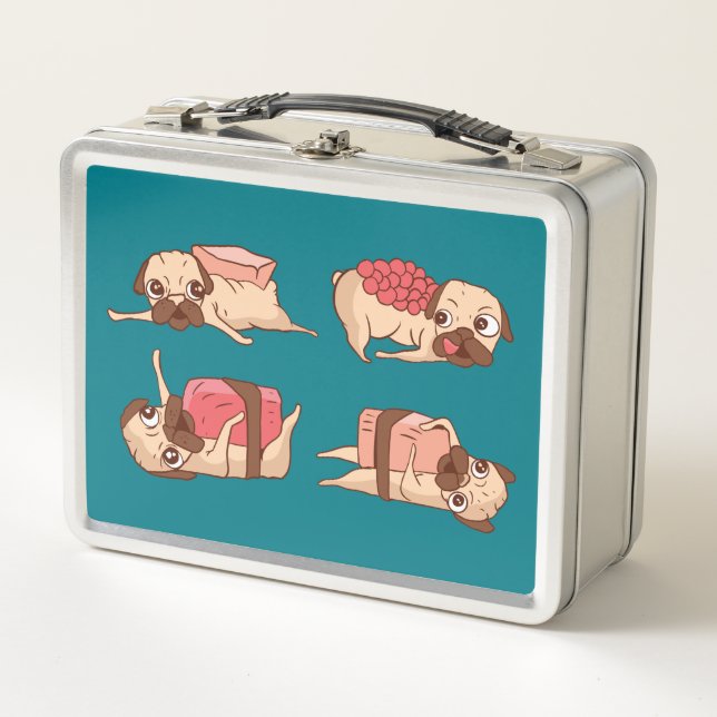 Diseño divertido de comida para pugs (Anverso)