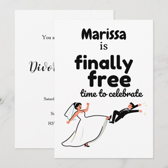 Diseño divertido de fiesta de divorcio “Finalmente (Anverso / Reverso)