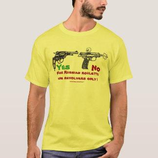 Diseño divertido de la camiseta de la ruleta rusa