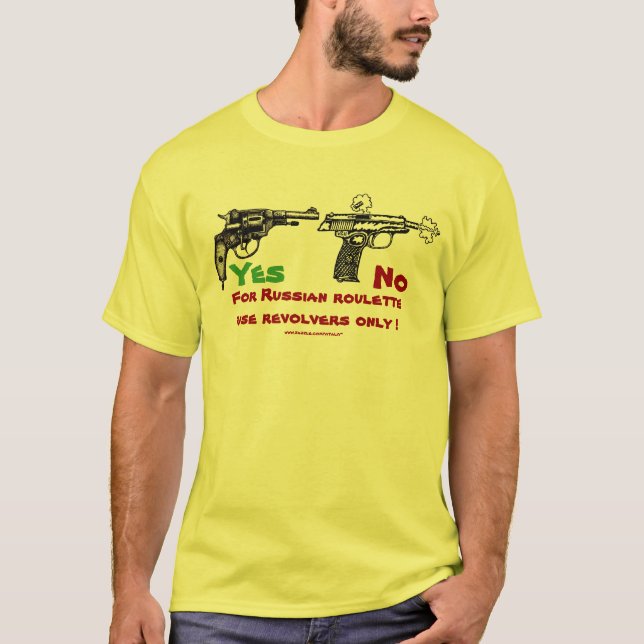 Diseño divertido de la camiseta de la ruleta rusa (Anverso)