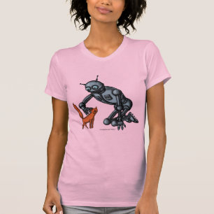 Diseño divertido de la camiseta del robot y del
