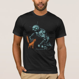 Diseño divertido de la camiseta del robot y del