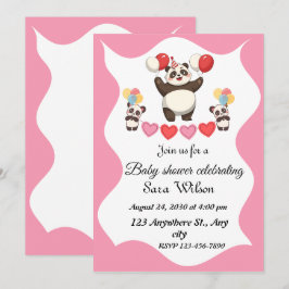 Diseño divertido de la invitación a la ducha para 