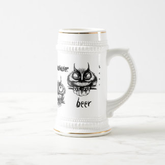 Diseño divertido de la taza de cerveza del dibujo