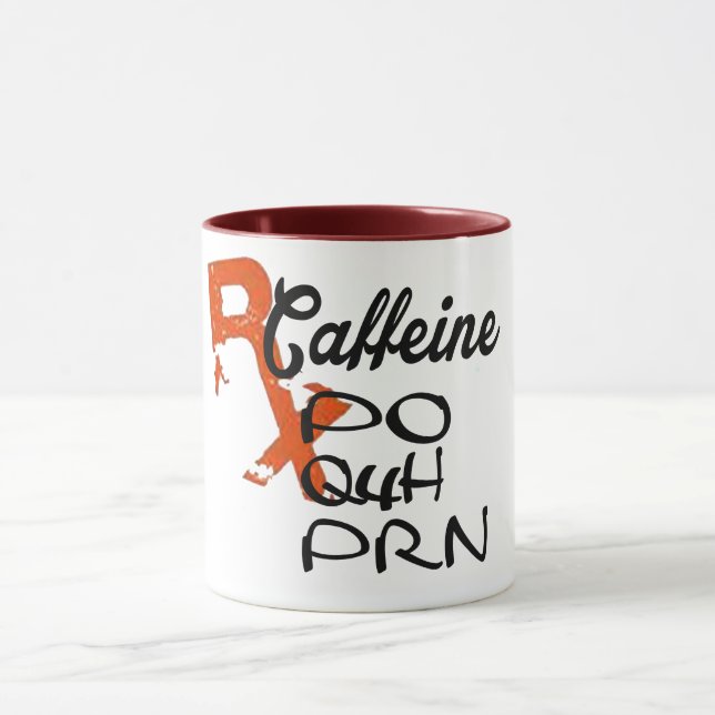 diseño divertido de la taza del PO Q4H PRN del (Centro)