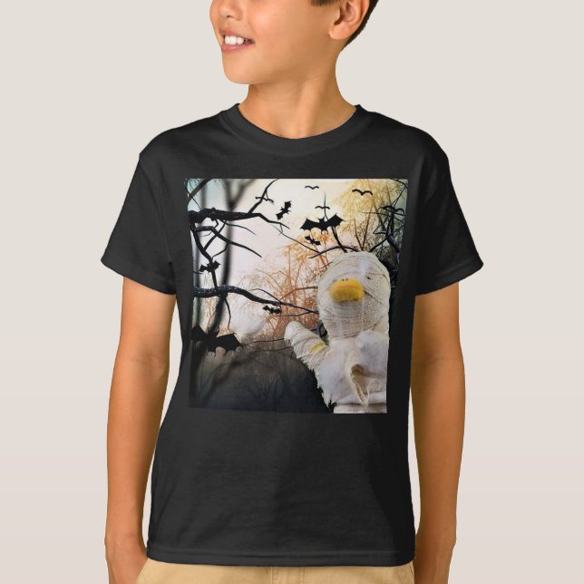 Diseño divertido de momia para la camiseta de Hall (Anverso)