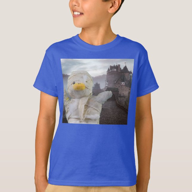 Diseño divertido de momia para la camiseta de Hall (Anverso)