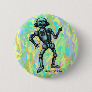 Diseño divertido del botón del robot de la músi