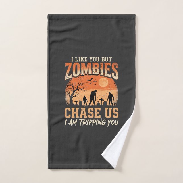 Diseño Divertido Zombies Halloween Nos Persigue (Toalla de mano)