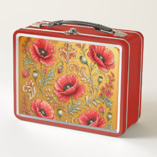 Diseño dorado de amapola fleur