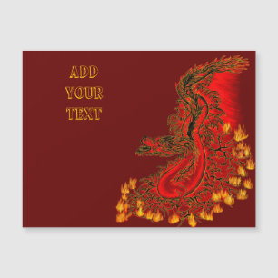 Diseño dragón chino rojo y dorado