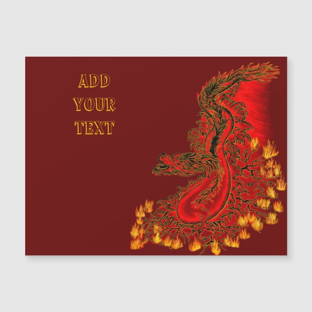 Diseño dragón chino rojo y dorado (Anverso)